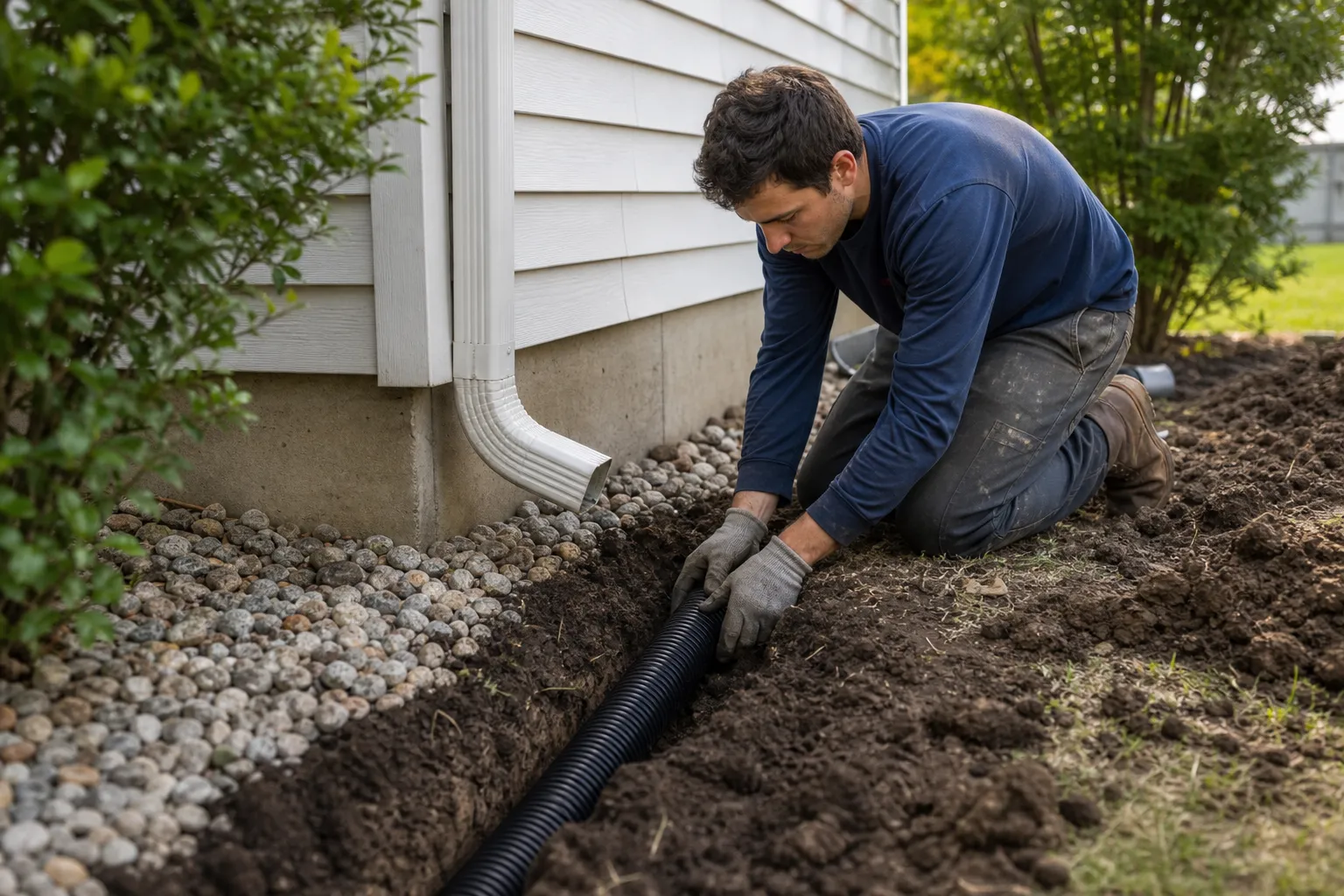 Underground drain connection