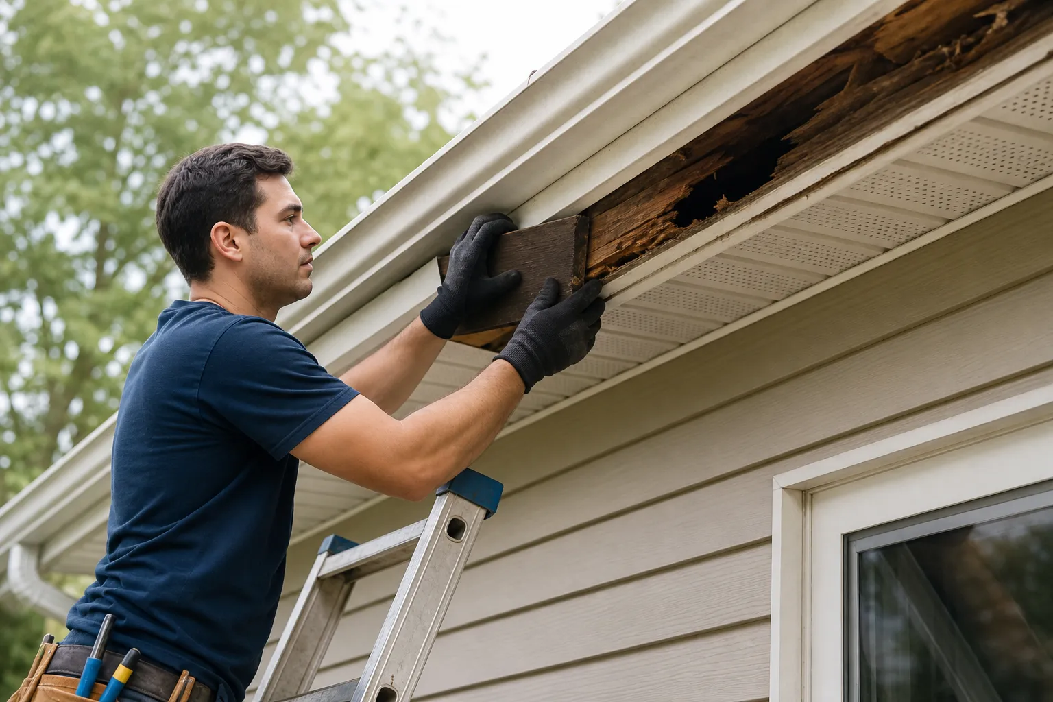 Gutter mounting surface repair