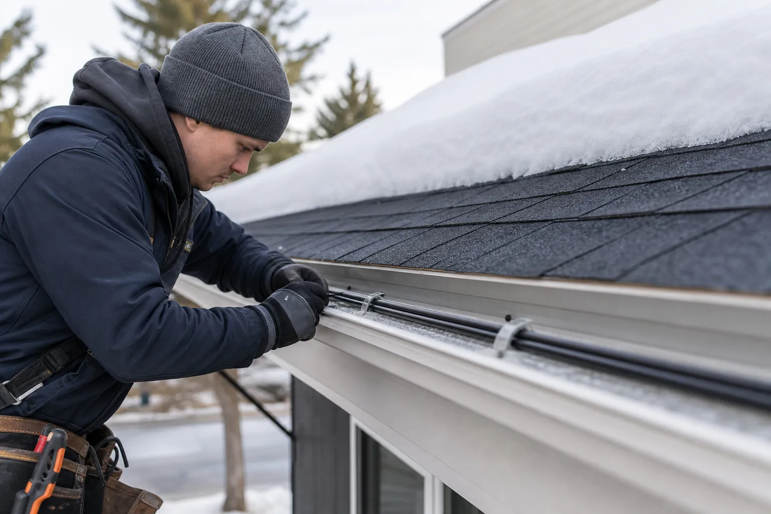 Install heat cable before ice takes over