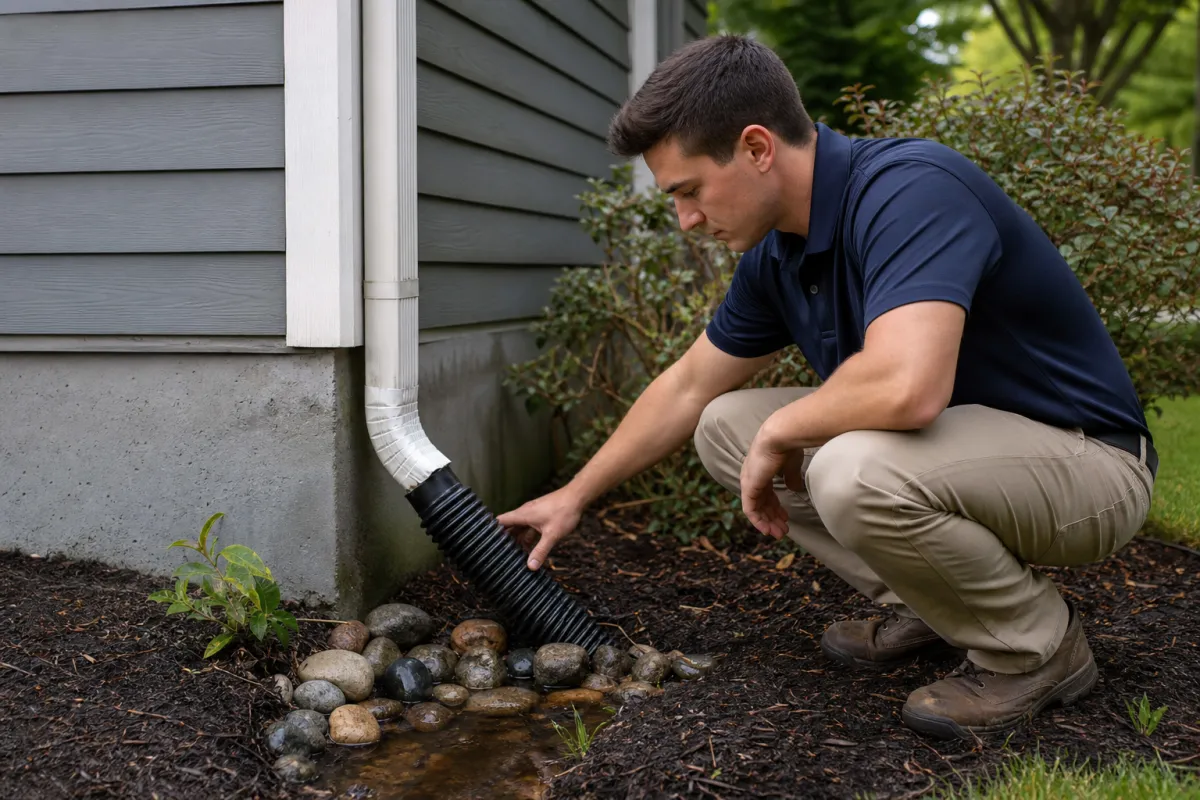 When downspouts fail, water goes the wrong way