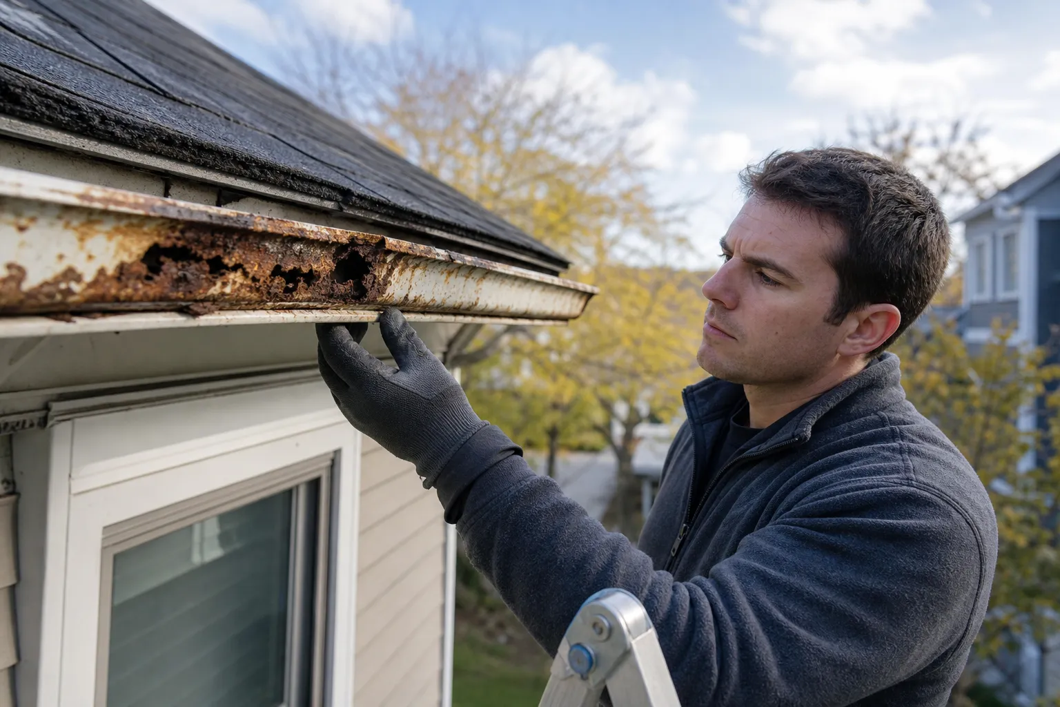 Corroded gutters