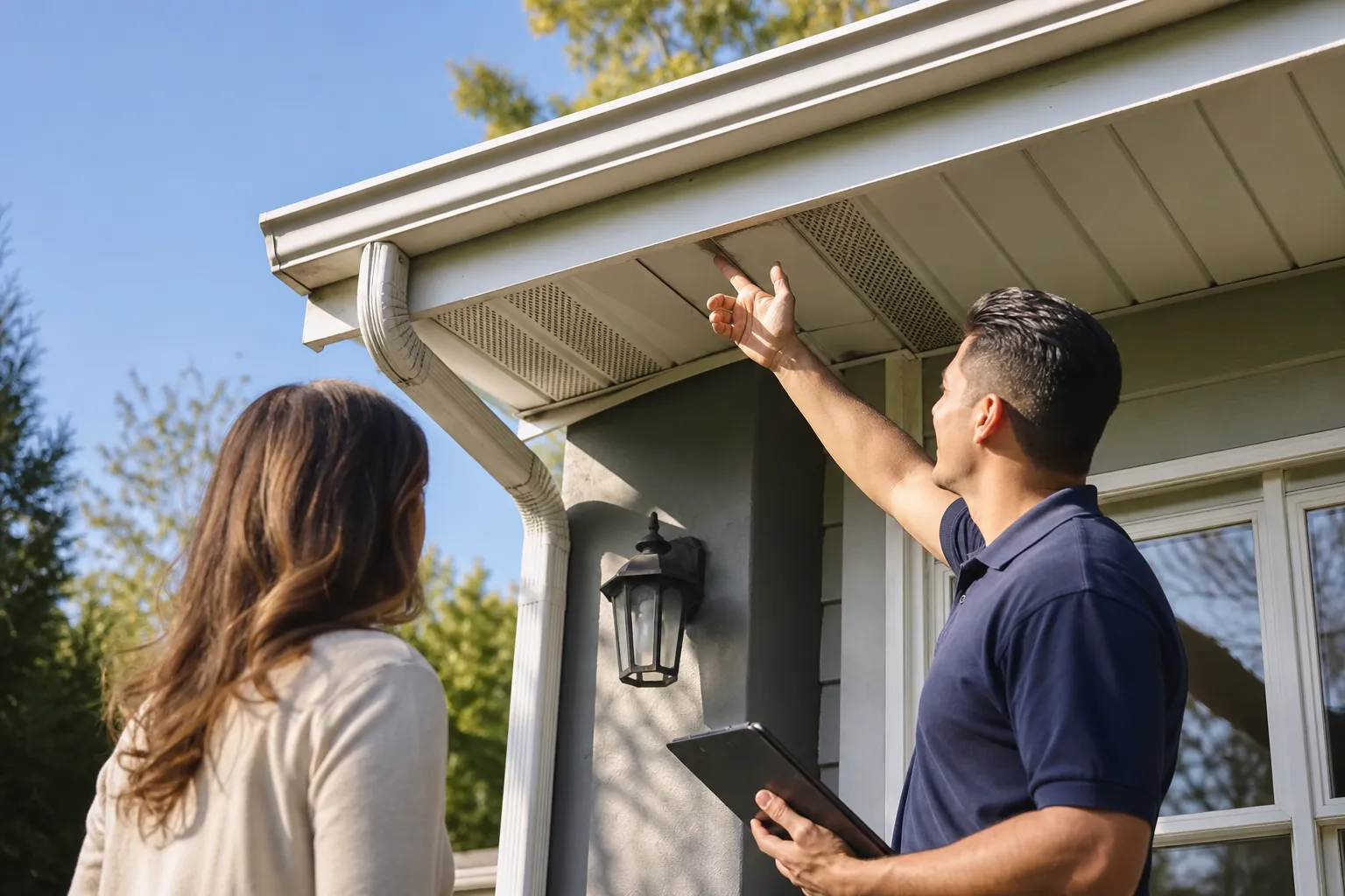 Loose soffit repair that steadies the edge of your roof