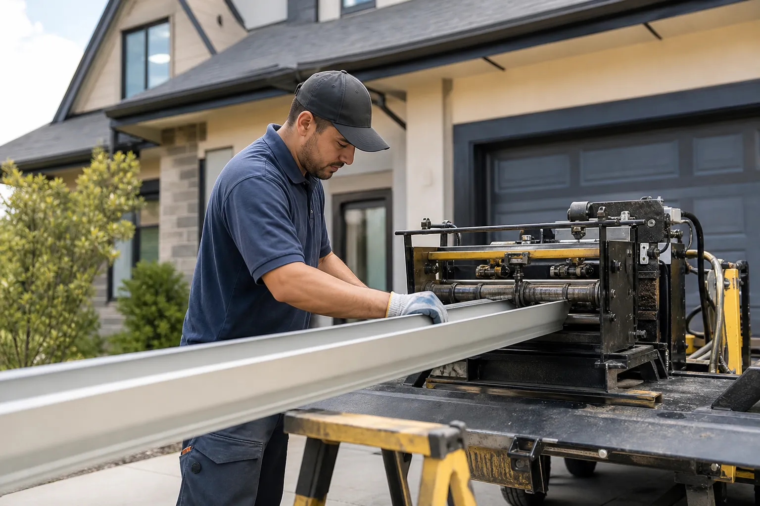 Custom on-site gutter forming