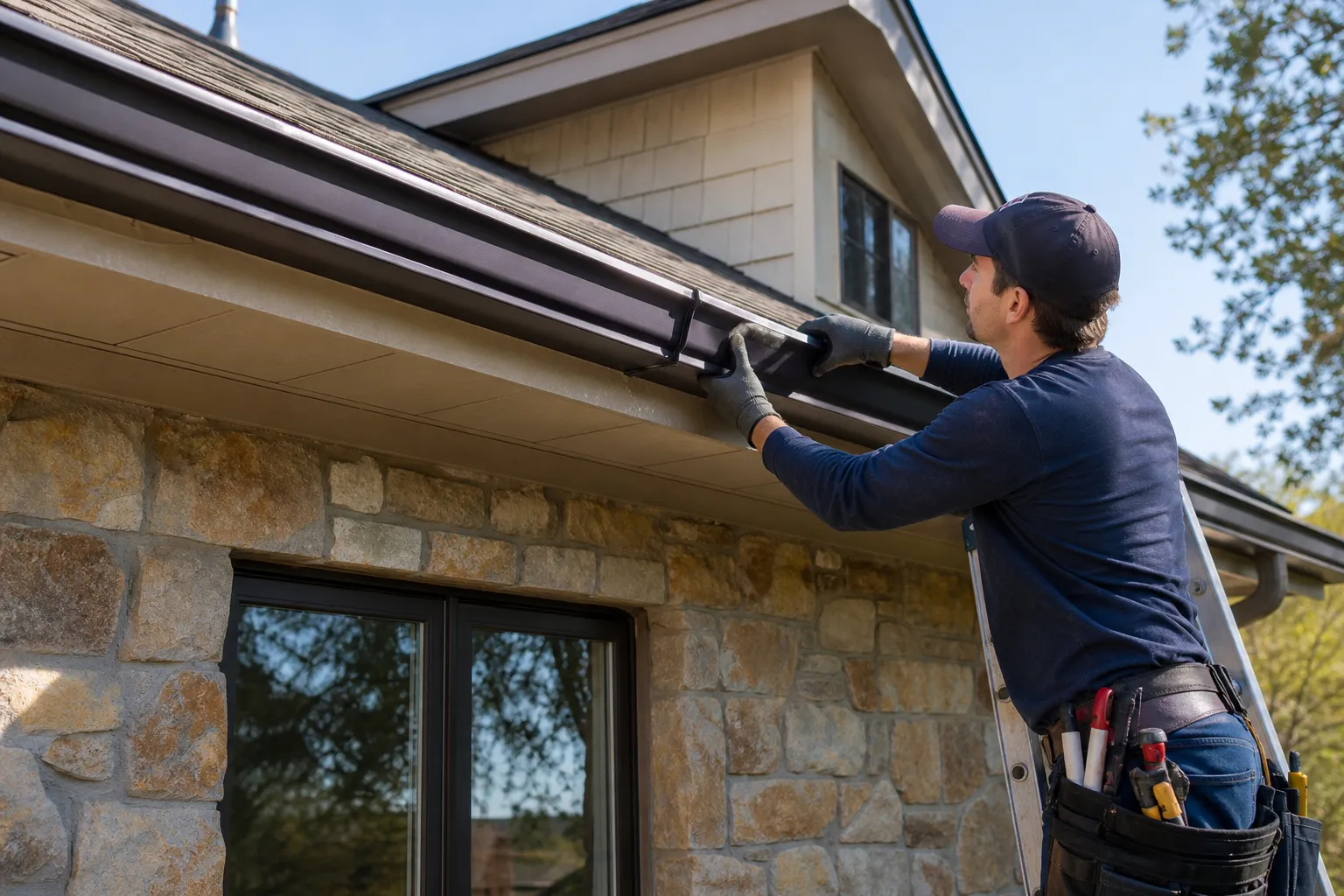 Custom gutter installation