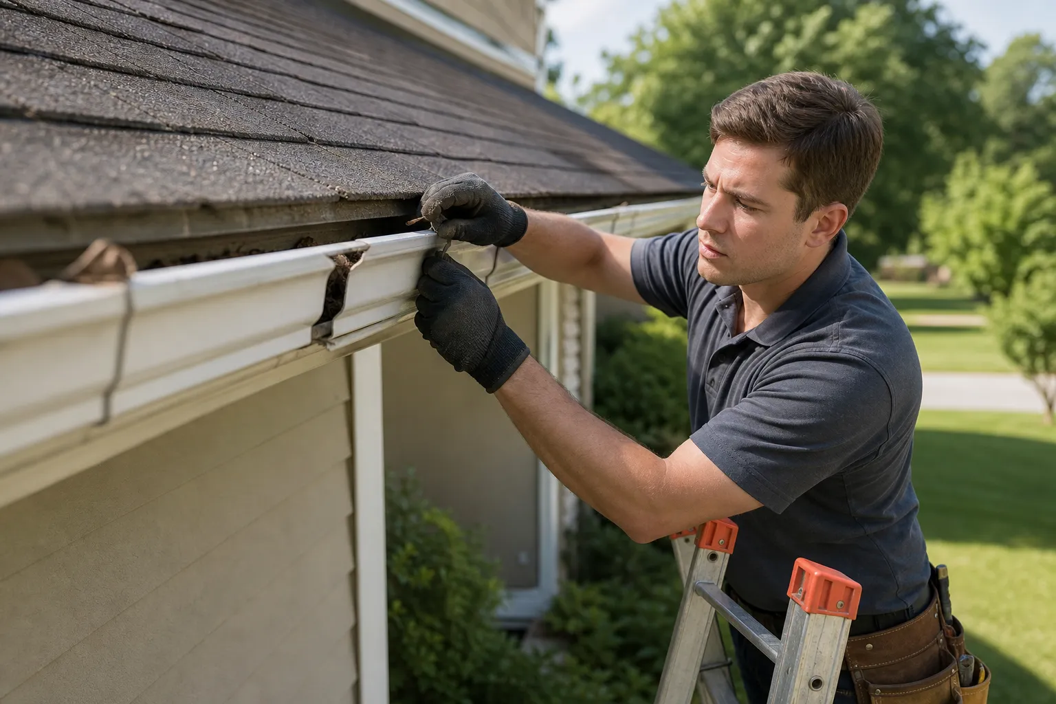 Replace cracked gutters before leaks spread