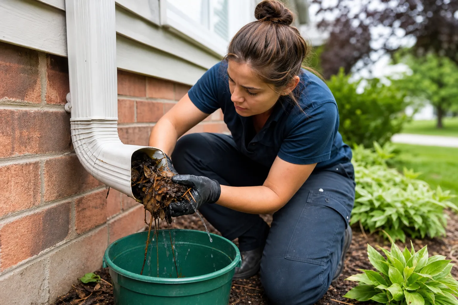 Clear clogged downspouts fast