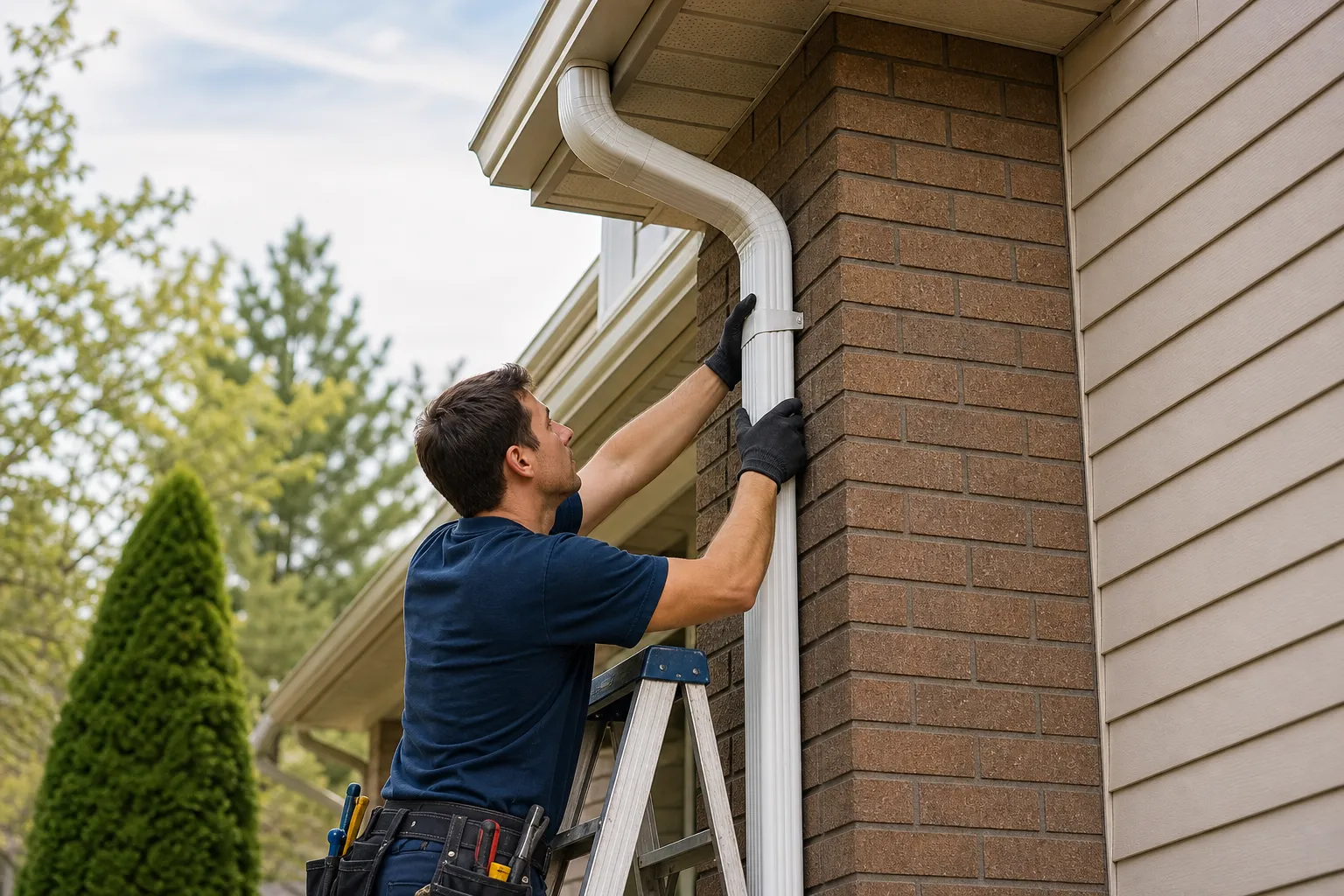 Install downspouts that move water away