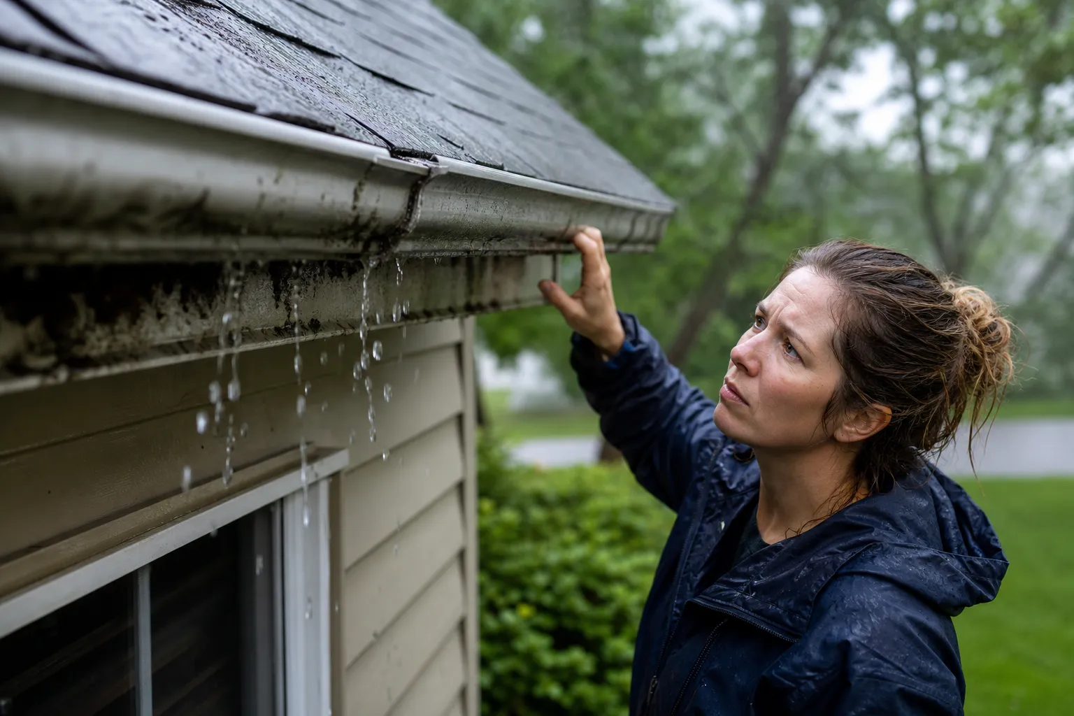 Leaking gutter seams