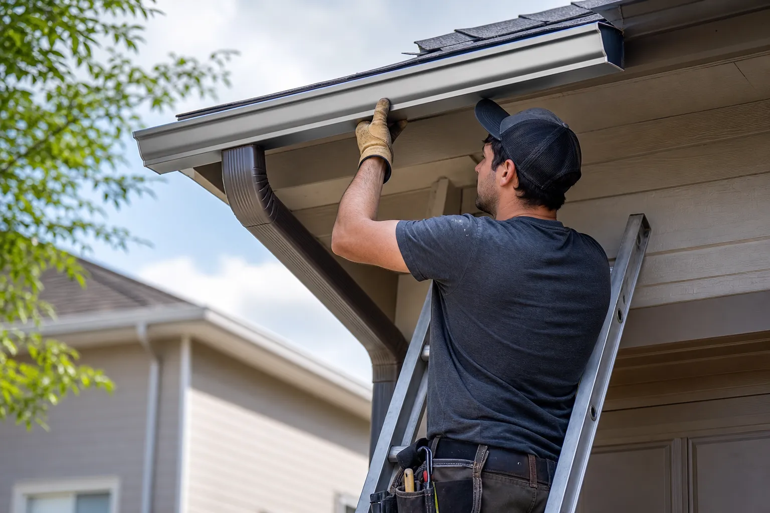 Seamless aluminum gutter relief