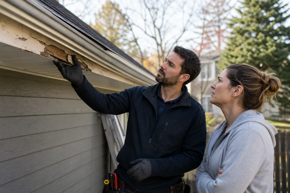 Fascia and soffit repair with clear scope