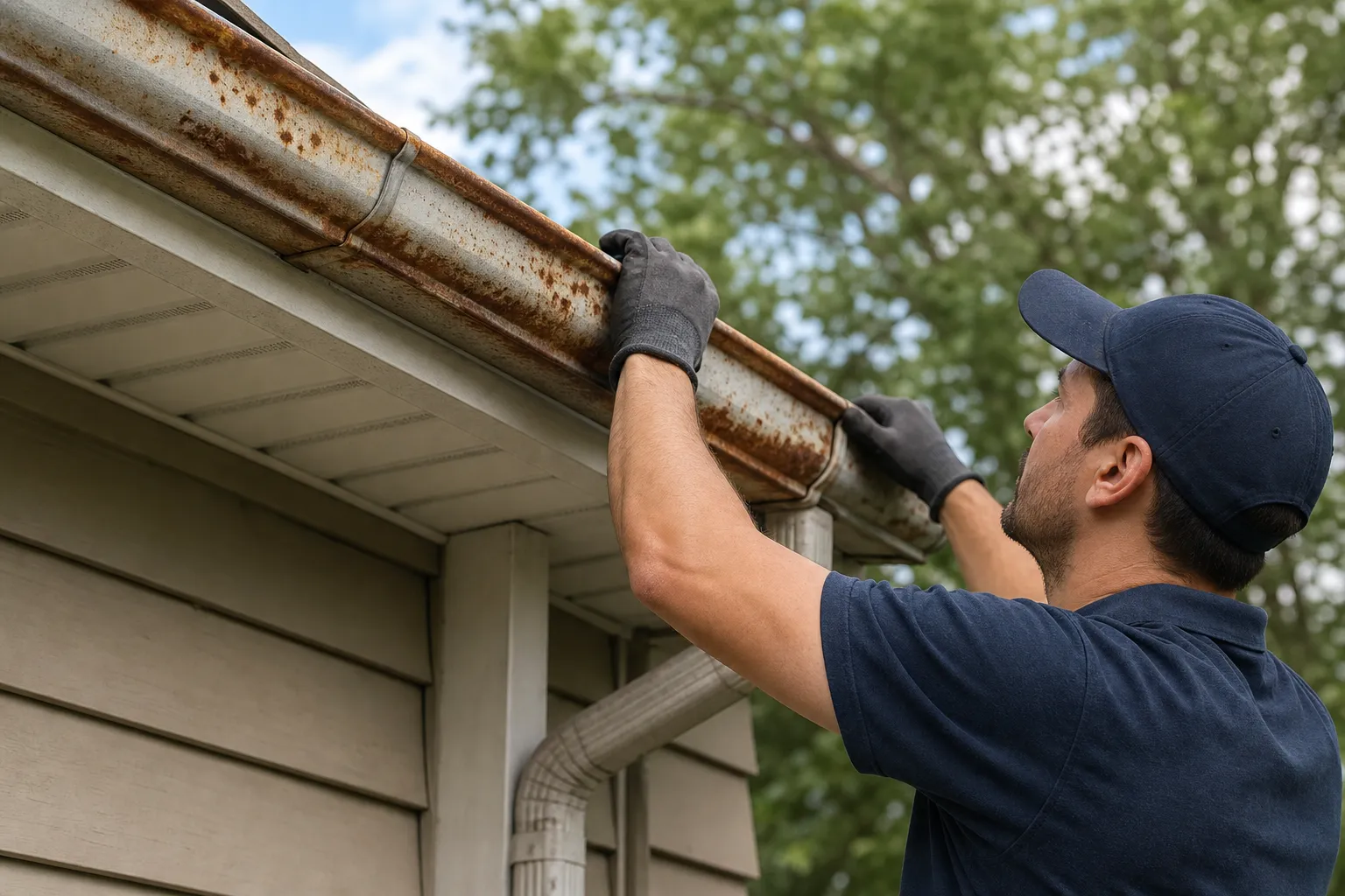 Replace rusted gutters before leaks spread