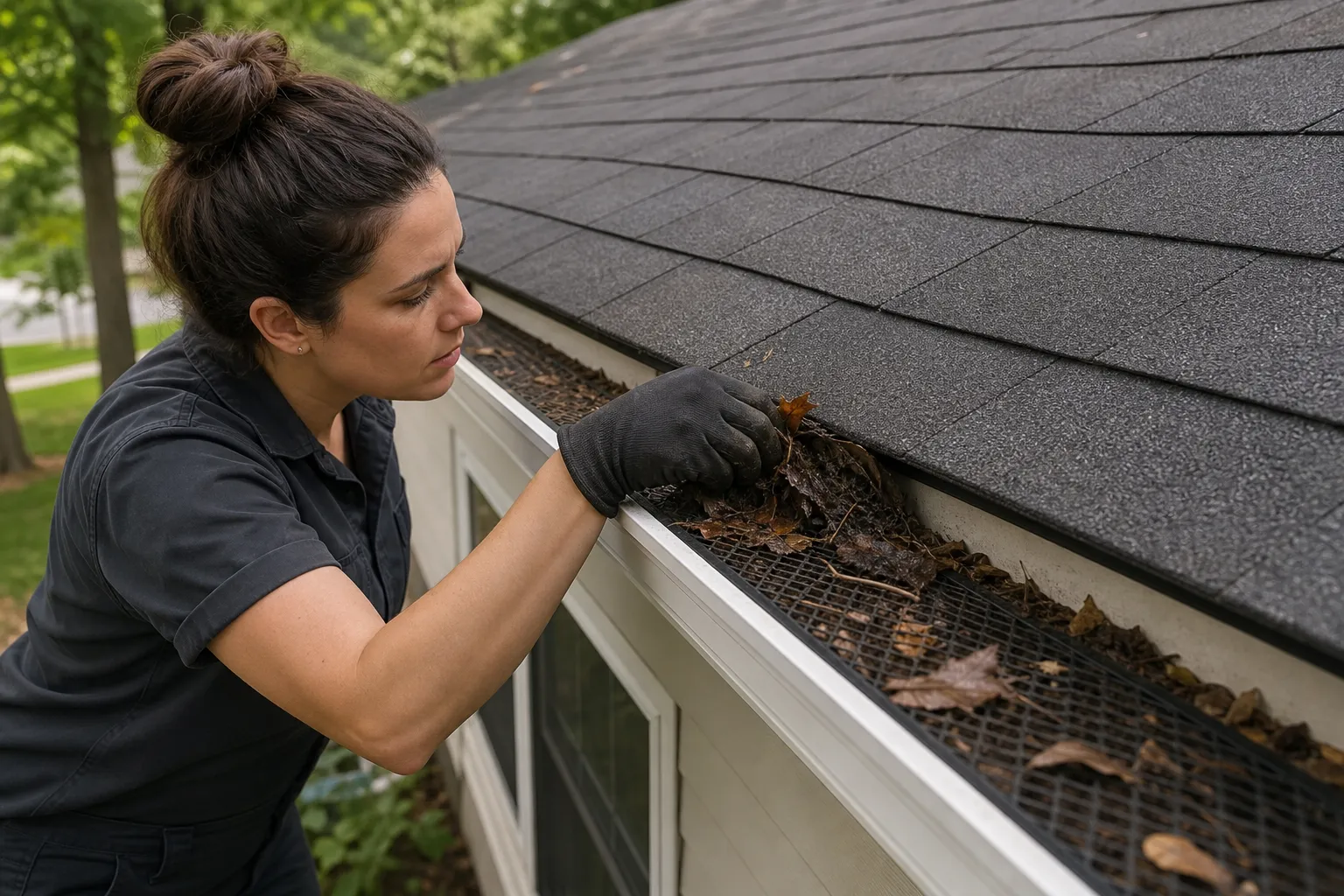 Gutters clogging with guards