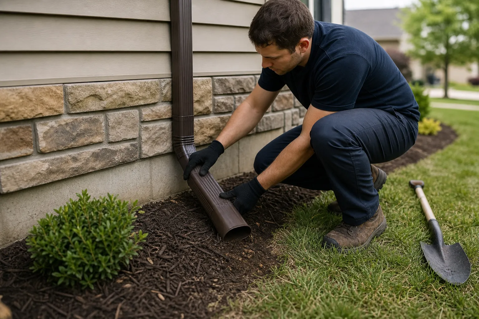 Downspout extension installation