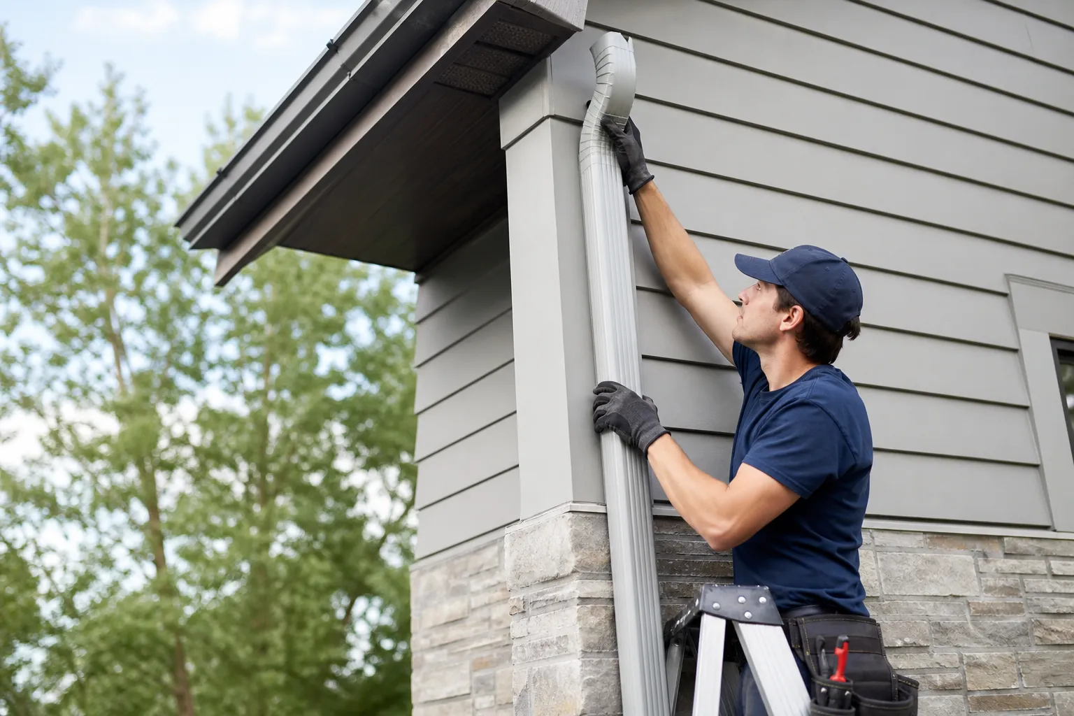 Downspout installation